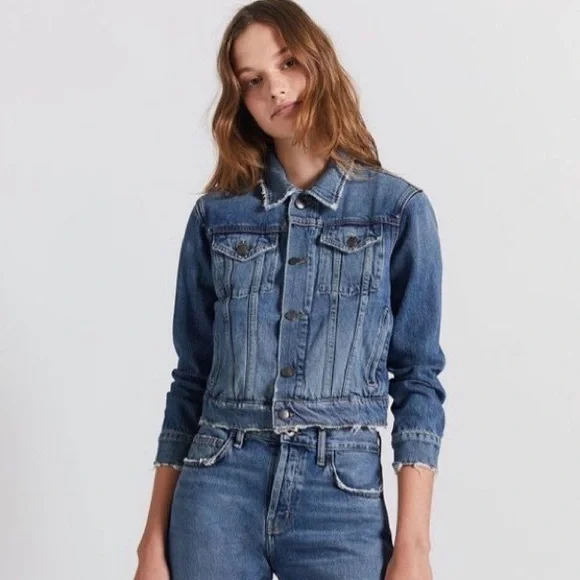 CURRENT /ELLIOTT NWT BABY TRUCKER DENIM JACKET - Picture 6 of 10